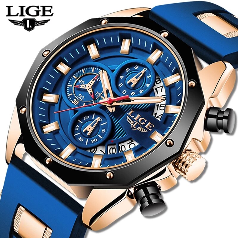 Luxury Watch Brands Logo - LIGE Fashion Men Watches Top Brand