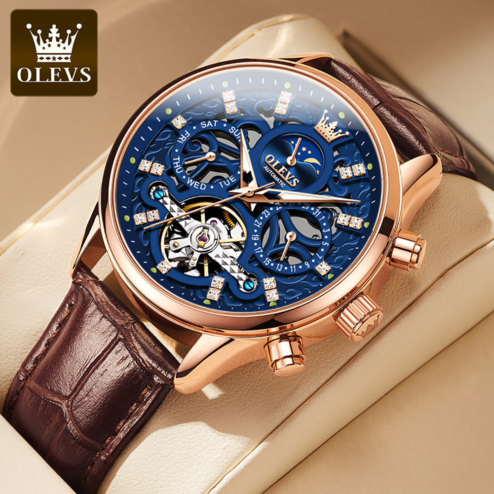Luxury Watch Holder For Men - OLEVS 6658 Original Brand Automatic Watch