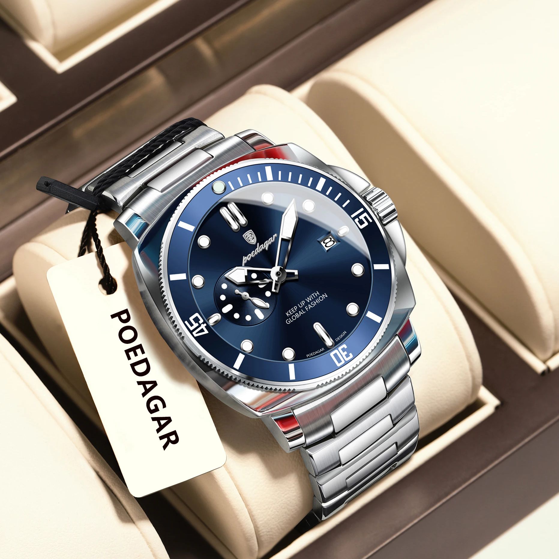 POEDAGAR Top Fashion Luxury Wa - Luxury Watch Time recension och pris