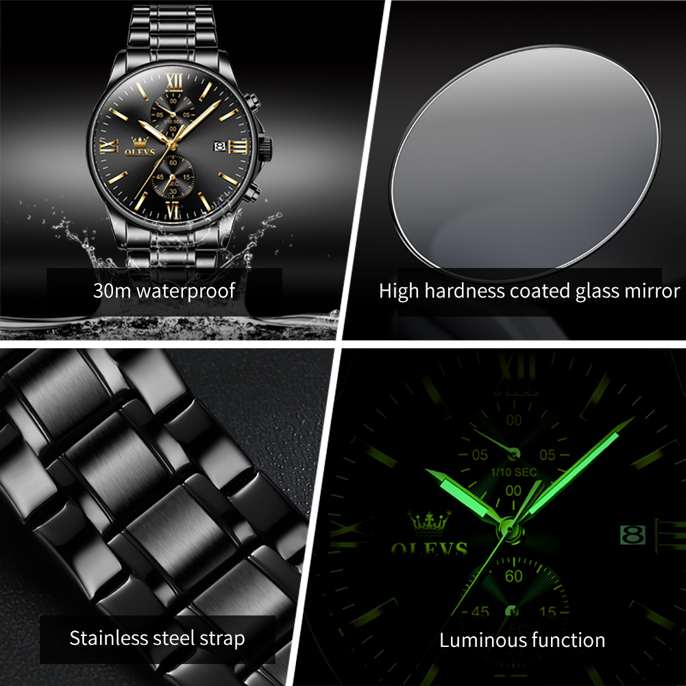 OLEVS 2886 Classic Black Quart - Luxury Watch Brands Logo recension och pris