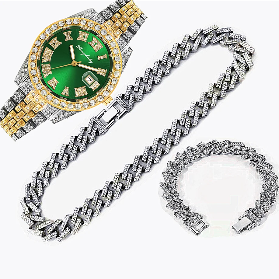 3pcs Luxury Iced Out Watch for - Luxury Watch Miami recension och pris