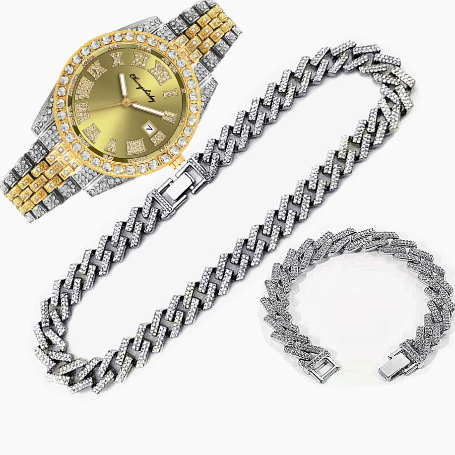 3pcs Luxury Iced Out Watch for - Luxury Watch Miami recension och pris