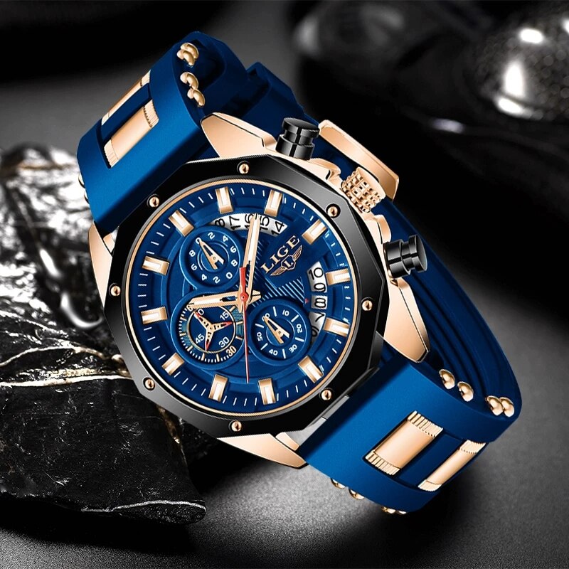 LIGE Fashion Men Watches Top B - Luxury Watch Brands Logo recension och pris