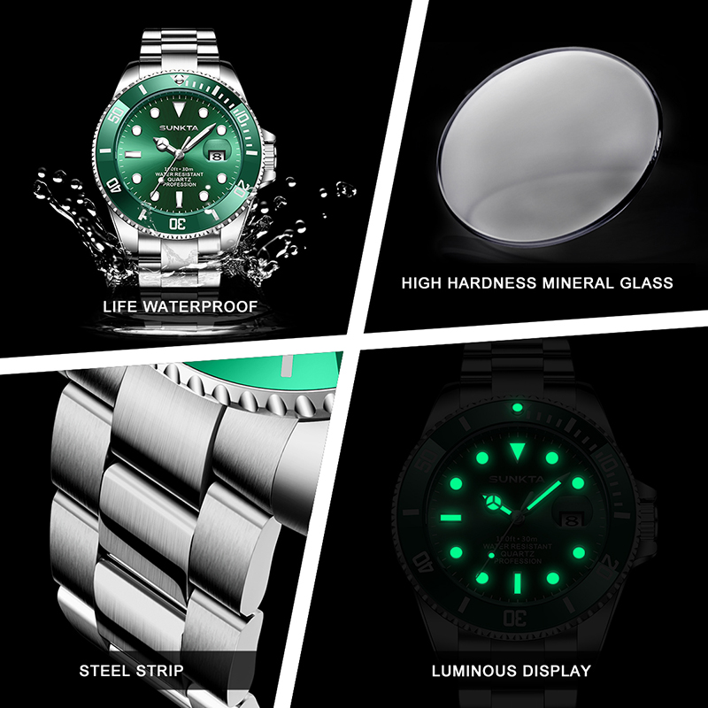 SUNKTA Mens Watches LIGE Top B - Luxury Watch Brands Logo recension och pris