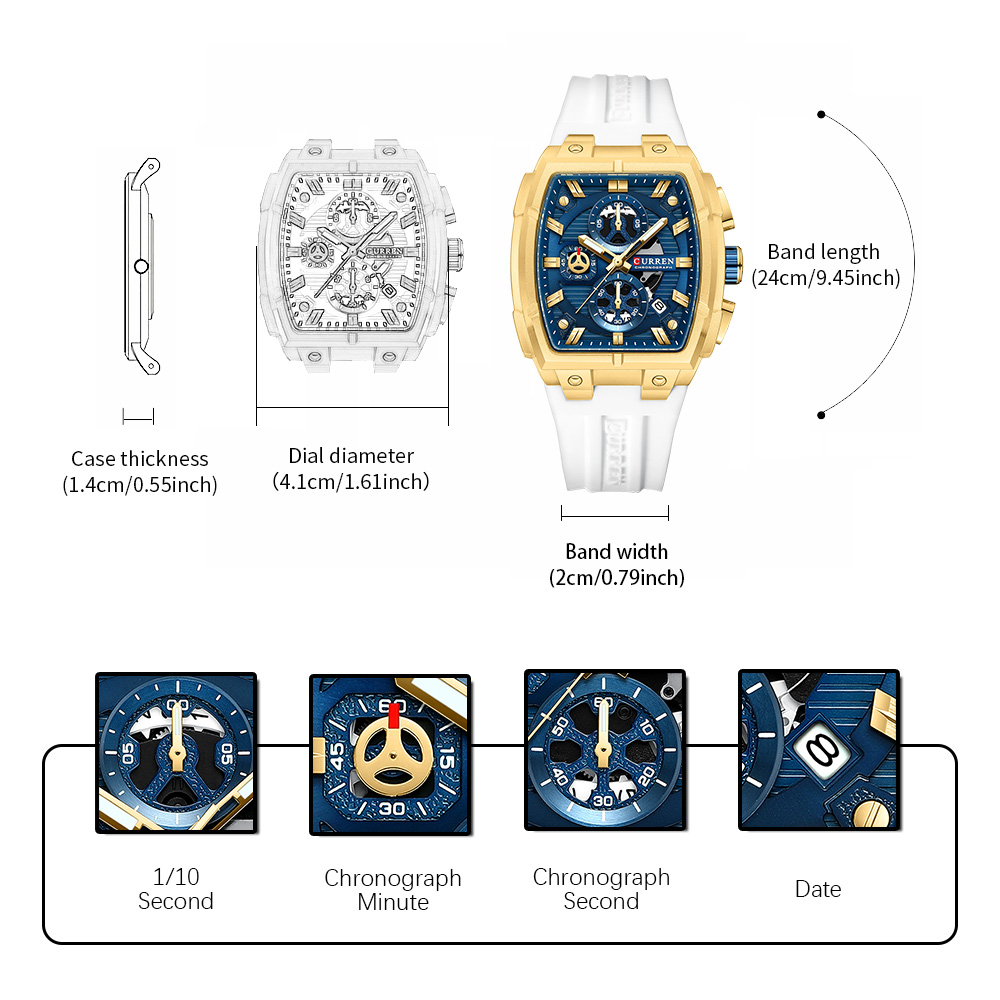 CURREN Luxury Vintage Watch fo - Luxury Watch Straps recension och pris