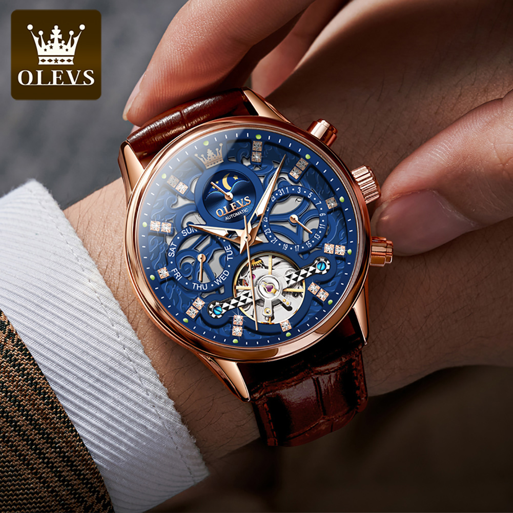 OLEVS 6658 Original Brand Auto - Luxury Watch Holder For Men recension och pris