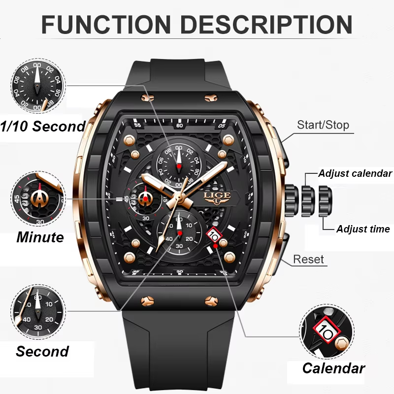 LIGE Top Brand Luxury Men Watc - Luxury Watch Brands Logo recension och pris