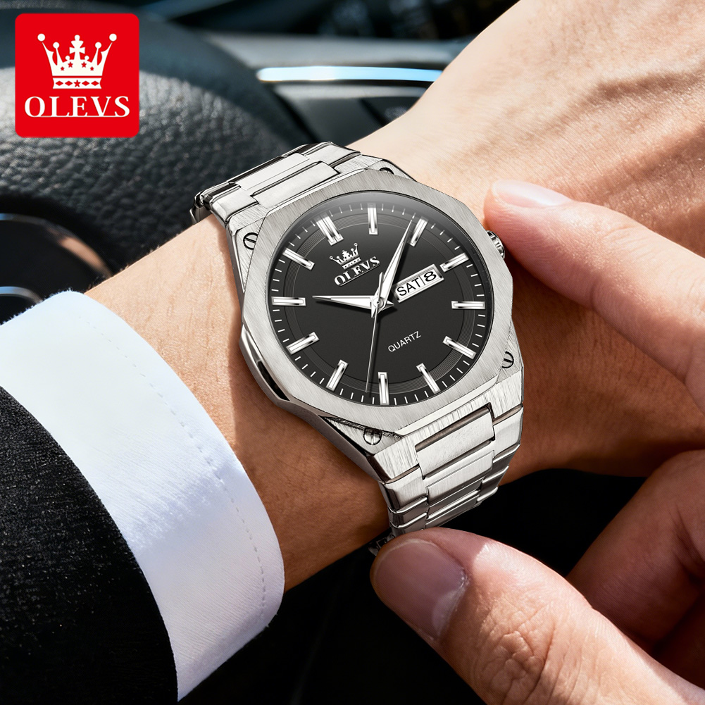 OLEVS 3733 Men Quartz Watch Ni - Luxury Watch Holder For Men recension och pris