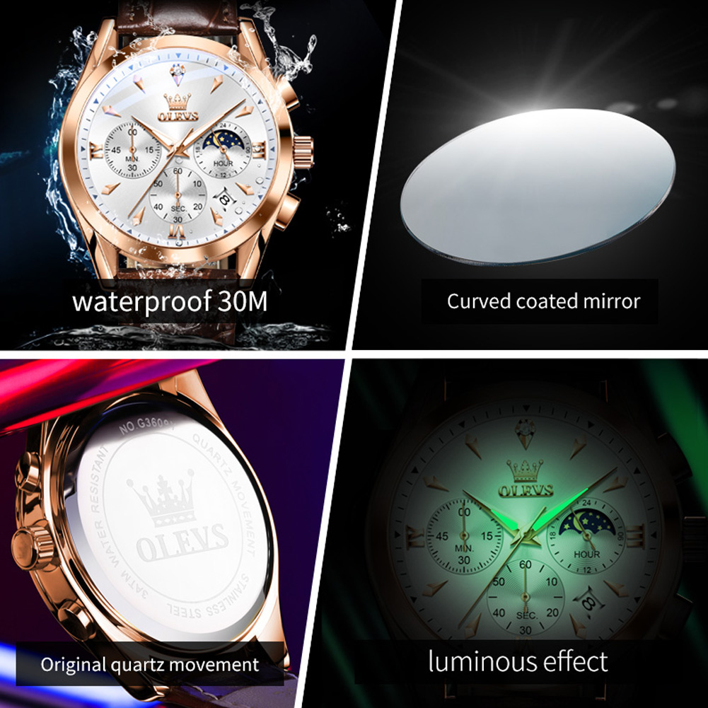 OLEVS Brand New Fashion Quartz - Luxury Watch Brands Logo recension och pris
