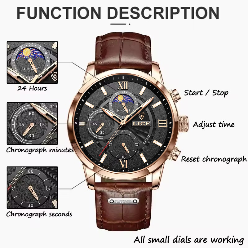 Men's Watches LIGE Top Brand L - Luxury Watch Holder For Men recension och pris